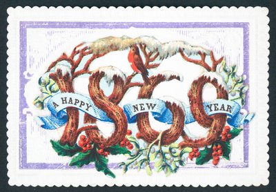 Boldog új évet 1869, újévi kártya alkotó: English School
