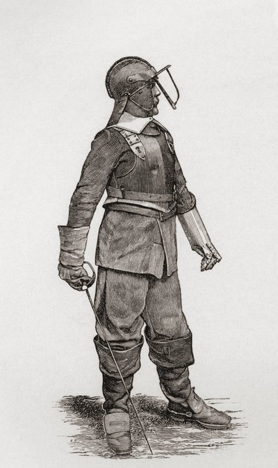 Egy könnyű lovas Oliver Cromwell korából, J. R. Green „Az angol nép rövid története” című művéből, 1893-ban alkotó: English School