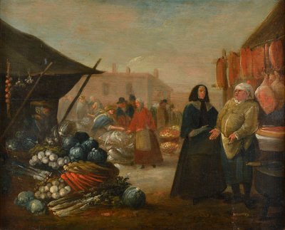 Piaci jelenet alkotó: English School