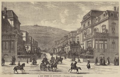 Új utca Stuttgartban (metszet) alkotó: English School