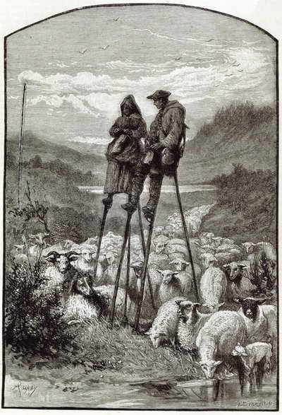 Pásztorélet Landes-ban, a "Szabadidő órája" című filmből, 1891 alkotó: English School