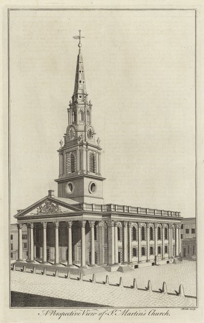 A londoni St Martins templom perspektivikus képe alkotó: English School