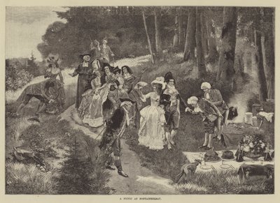 Piknik Fontainebleau-ban (metszet) alkotó: English School
