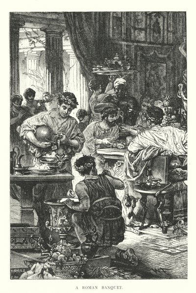 Római bankett (metszet) alkotó: English School