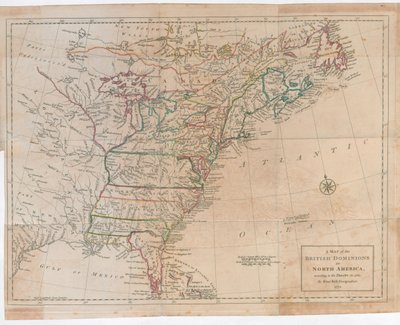 A TERVEK ÉS ERDŐK AMERIKAI KÉSZLETÉNEK Tényleges felmérésekből redukált KÉSZlete. 1765 alkotó: English School