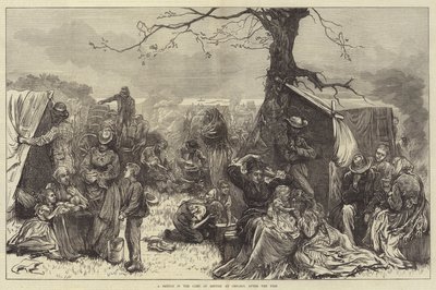 Vázlat a chicagói menedéktáborban, a tűz után (metszet) alkotó: English School