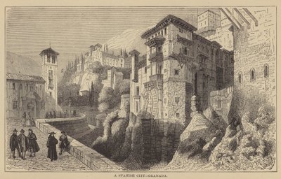 Egy spanyol város, Granada (metszet) alkotó: English School