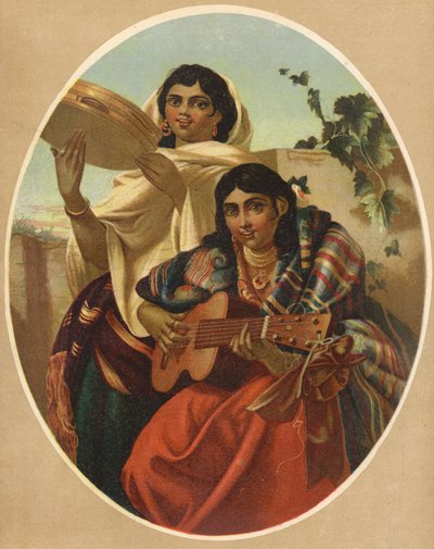 Spanyol duett (chromolitho) alkotó: English School