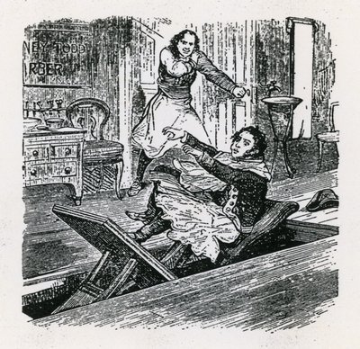 Gyöngyfüzér vagy A Fleet Street barátja (1847), Britannia, Hoxton. Sweeney Todd alkotó: English School