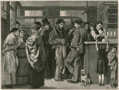 Vasárnap délután a Gin-palotában, az életből merítve alkotó: English School
