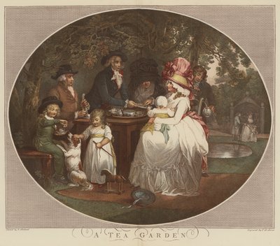 A teakert (chromolitho) alkotó: English School