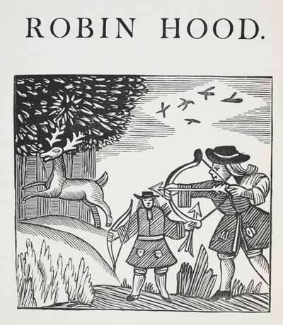 Egy igaz története Robin Hoodról, illusztráció a Chap-books of the Eightenth Century-ből, John Ashton, pub. 1882 alkotó: English School