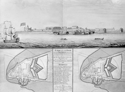 Őfelségei Dockyard képe Sheernessben, 1698 alkotó: English School