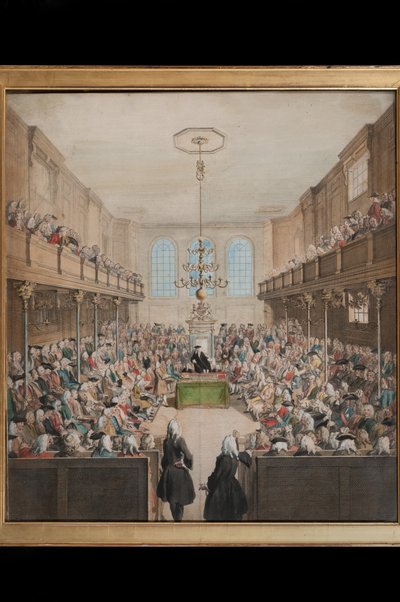 A Lordok Házának kilátása, metszett B. Cole (fl.1748-75) (kézzel színezett metszet) alkotó: English School