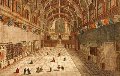 Kilátás a Westminster Hall belsejéből (metszet) alkotó: English School