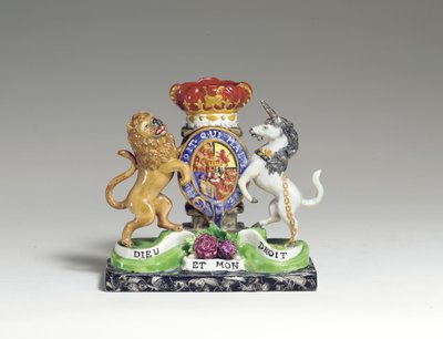 Walton Armorial Spill Vase, mint a brit királyi címer, 1825 körül (gyöngydísz) alkotó: English School