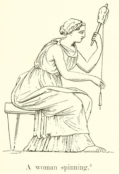 Egy fonó nő alkotó: English School