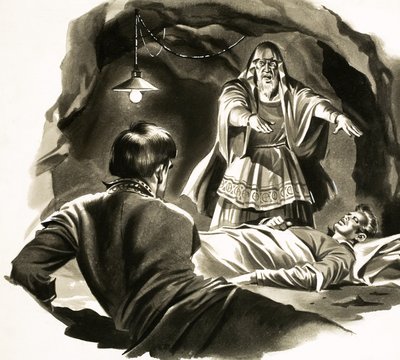 Egy jenki Arthur király udvarában. Illusztráció Mark Twain története alapján alkotó: English School