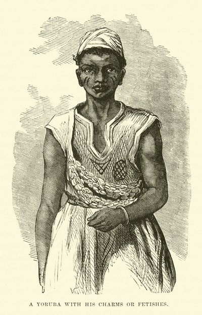 Egy joruba bájaival vagy fétiseivel alkotó: English School