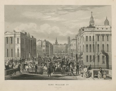 Forgalmas utcai jelenet a King William Streeten alkotó: English School