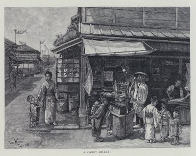 Egy édességárus (litho) alkotó: English School