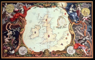 John Pine 1739-ben kiadott diagramja, amely bemutatja az angol és a spanyol flotta közötti akciók helyszíneit, valamint azokat a helyeket, ahol több spanyol hajó megsemmisült, amikor visszatértek Spanyolországba. alkotó: English School