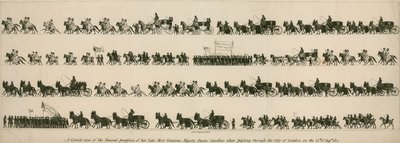 Helyes nézet néhai legkegyelmesebb királynőjének, Caroline-nak a temetési menetéről, amikor 1821. augusztus 14-én áthaladt a londoni városon. alkotó: English School