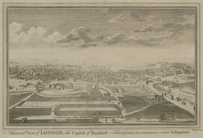 Egy általános kép Londonról, Anglia fővárosáról, egy Islington melletti eminenciáról alkotó: English School