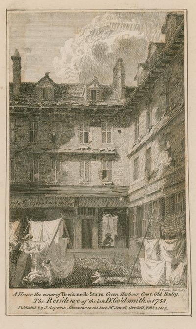 Egy ház a Breakneck Stairs sarkán, Green Harbour Court, Old Bailey, London alkotó: English School