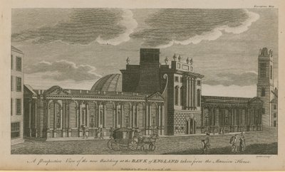 A Bank of England új épületének perspektivikus képe alkotó: English School