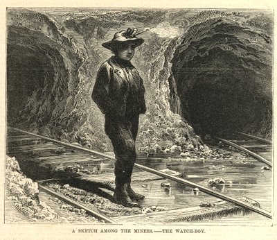 Eine Skizze unter den Bergleuten - Der Wachjunge von English School