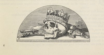 Koronát viselő koponya a „Proverbial Philosophy négy sorozatban” c. most először kész stb.