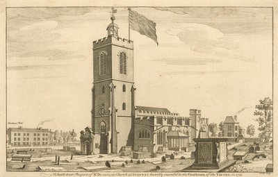 A St Dunstans templom délnyugati kilátása Stepneyben, Londonban alkotó: English School