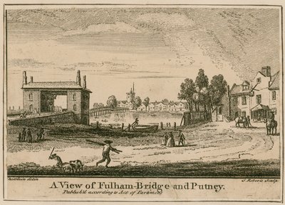 Kilátás a Fulham-hídra és Putney-re alkotó: English School