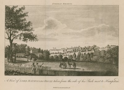Lord Mansfields House kilátása a Hampstead melletti park oldaláról alkotó: English School
