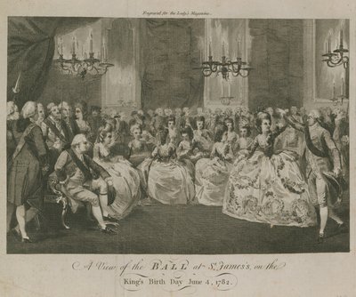 Kilátás a bálra a Szent Jakab-palotában alkotó: English School