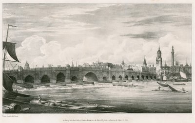 Kilátás a London Bridge keleti oldalára 1827-ben alkotó: English School