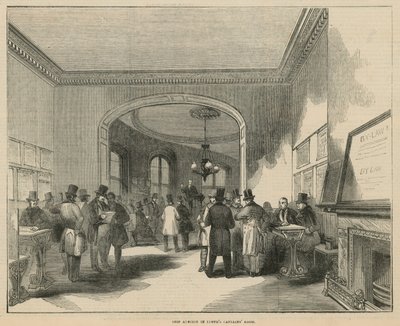 Látogatás a Lloydsban – a hajók biztosítása: Hajóárverés a Lloyds Captains Room-ban alkotó: English School