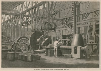 Látogatás a Penns Marine Engine Factory-ban, Greenwichben, Londonban; Lapáttengely forgatása gőzhajóhoz alkotó: English School