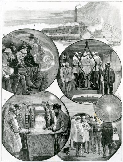 Látogatás a Csatorna-alagútban, illusztráció a The Graphicból 1882. március 4 alkotó: English School