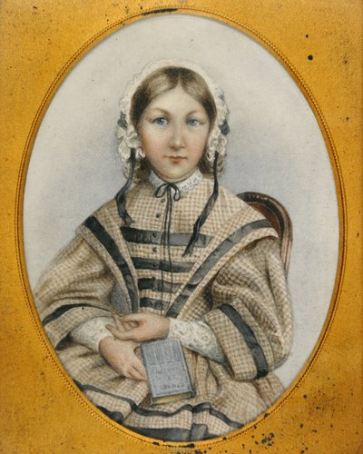 Egy fiatal Florence Nightingale ovális keretben (miniatűr) alkotó: English School