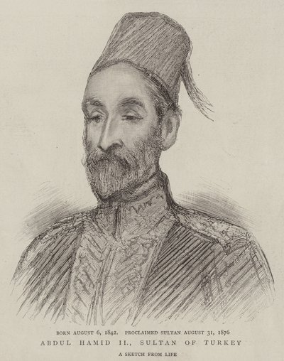 Abdul Hamid II, Törökország szultána (metszet) alkotó: English School