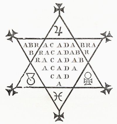 Abracadabra, a The Ingoldsby legendákból vagy a Mirth and Marvelsből, Thomas Ingoldsbytől, 1865-ben alkotó: English School