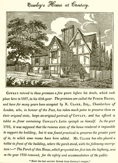 Abraham Cowley háza Chertseyben alkotó: English School