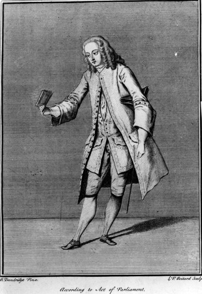 A parlamenti törvény szerint, amelyet Louis Phillippe Boltard készített Bartholomew Dandridge után, 1737 alkotó: English School