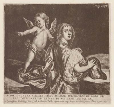 Akhilleusz és Ámor (litho) alkotó: English School