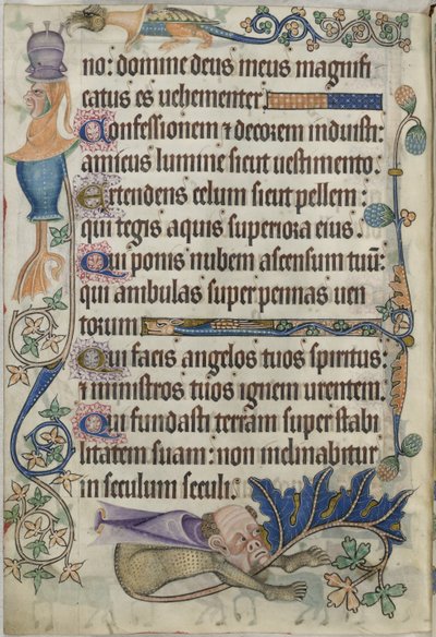 Add. 42130, f.182v Psalm 103, with grotesques, from the 