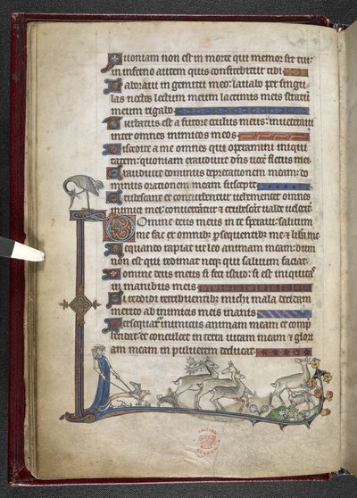 Adja hozzá az MS 24686, f.13v zsoltárt szélső kiterjesztéssel, amely részleges szegélyt képez, c.1284-1316 (vellum) alkotó: English School