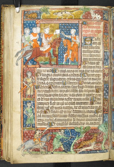 Add hozzá az MS 47680, f.40v-t, King (Sándor) és Arisztotelész levelet ad át egy hírnöknek, a Secretum Secretorumtól alkotó: English School