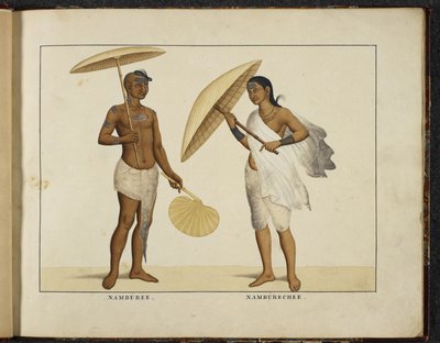 Add Or 1335 Two Kerala Brahmins, 1828 körül (kézzel színezett litho) alkotó: English School
